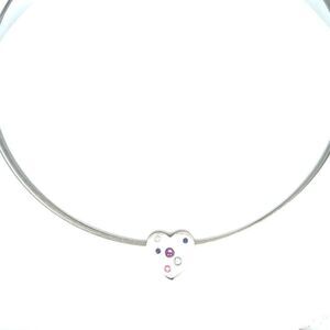 925 Silver Multi Stones Diamond Heart Pendant (Necklace)